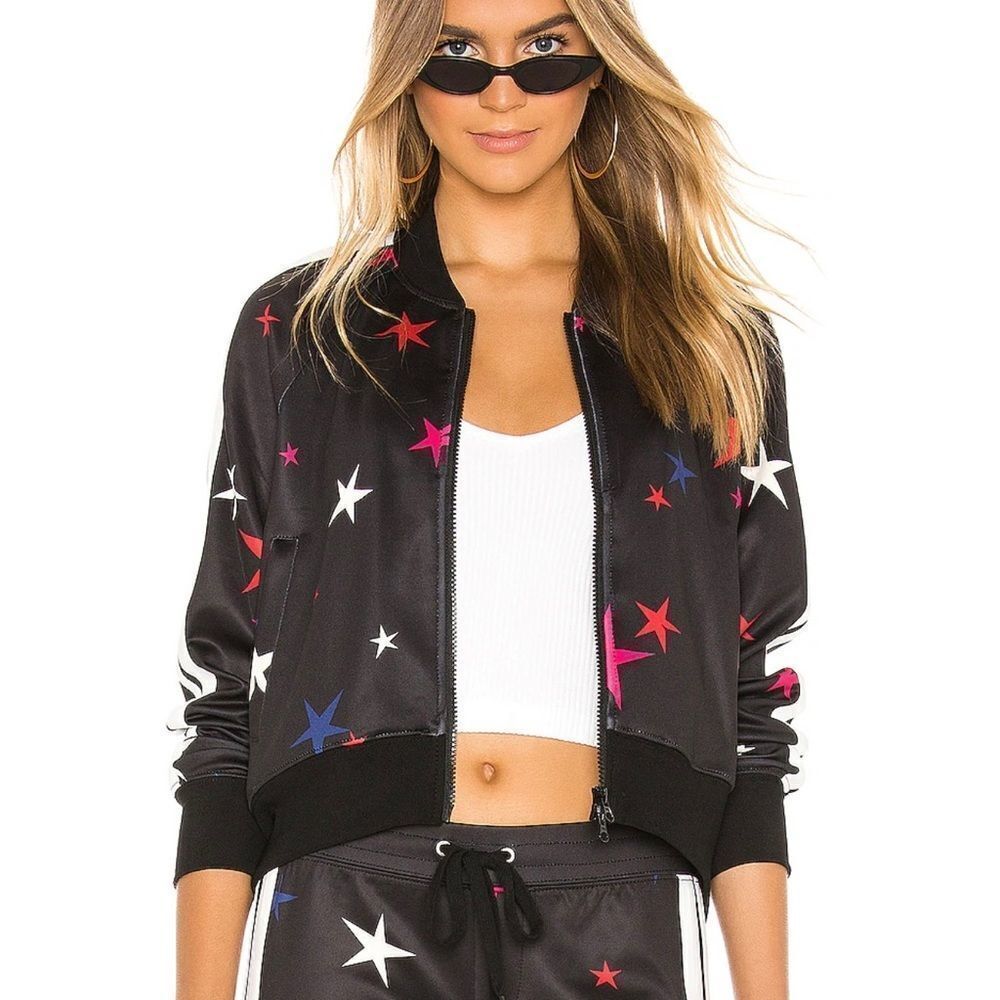 Women's Star Print Bomber Jacket N02